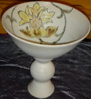 Decorated White Footed Bowl